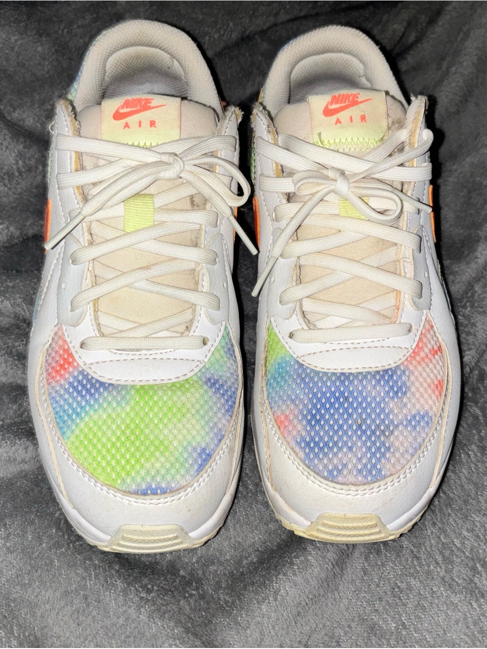 Nike Air Max ExceeTie-Dye Mesh Sneakers - White with Multi Colors